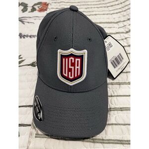 Adidas USA Soccer Hat Flex Fit Size L/XL Gray Nwt‎